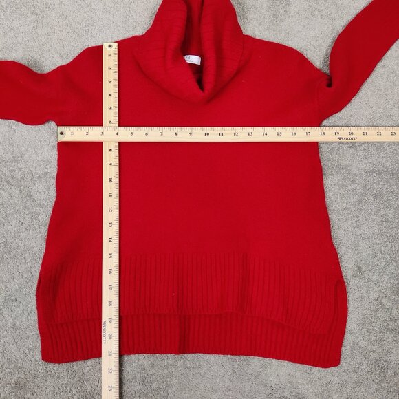 H Halston Women's Sweater Size S Red Extra Fine Merino Wool Knitwear Warm Winter - Picture 7 of 9